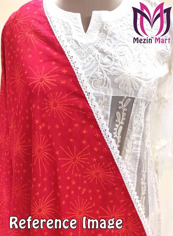 Mezin Cotton Crossiya Snake Gpo White Lace Border for Dress, Kurtis, Dupatta, Bag, Craft and Decorations(9 Mtr) - Image 4